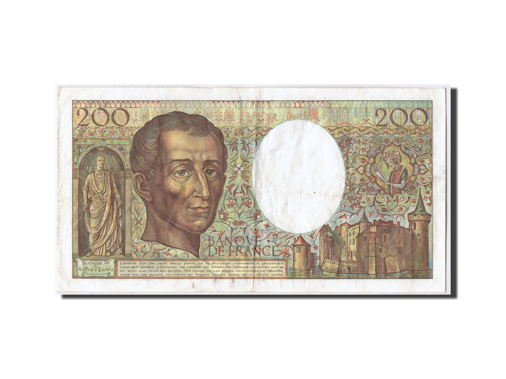 Banknot, Francja, 200 Francs, Montesquieu, 1989, EF(40-45), Fayette:70.9