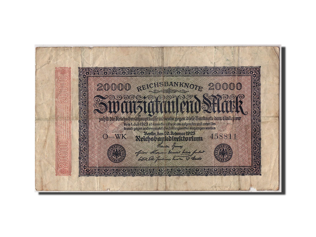 Banconote, Germania, 20,000 Mark, 1923, 1923-02-20, B