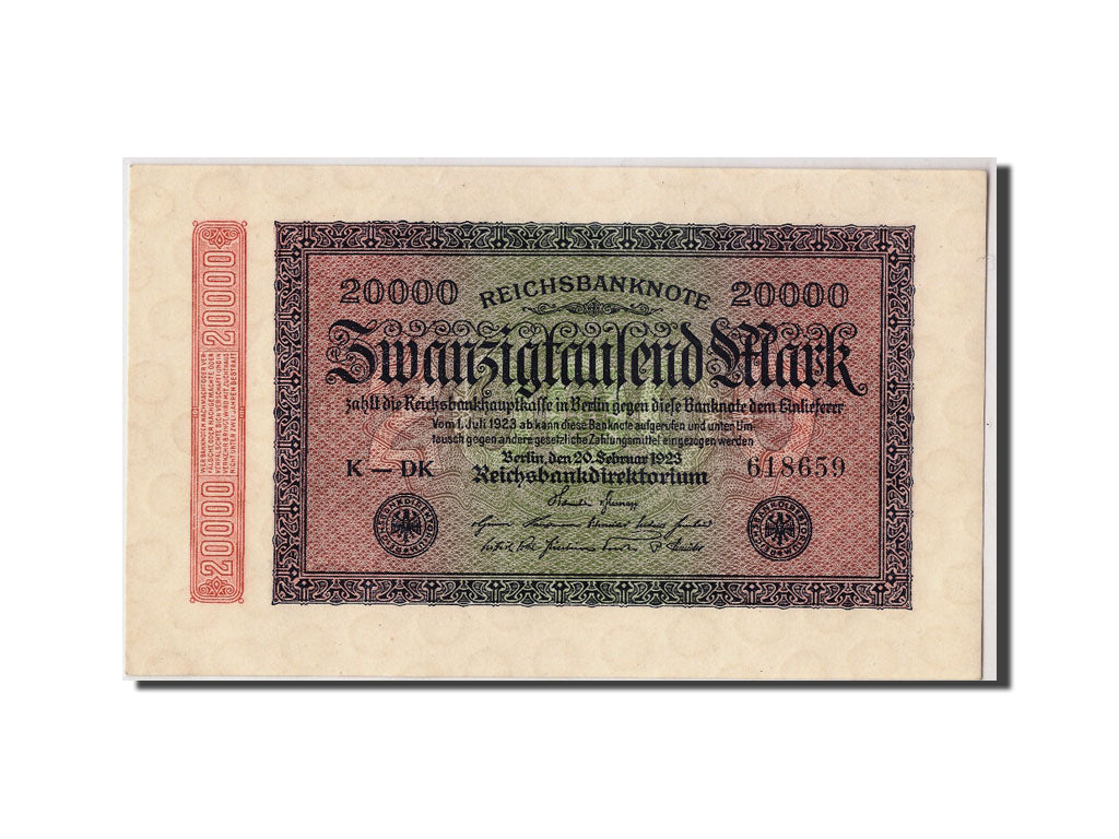 Billete, 20,000 Mark, 1923, Alemania, 1923-02-20, UNC