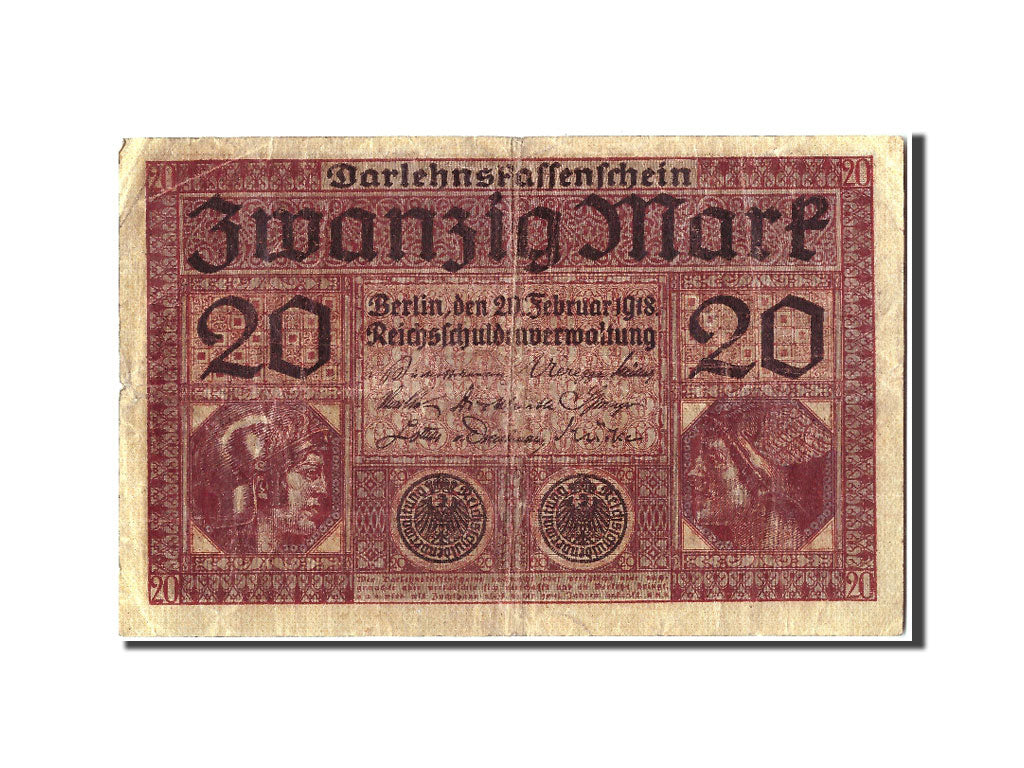 Banknote, Germany, 20 Mark, 1918, 1918-02-20, VF(30-35)