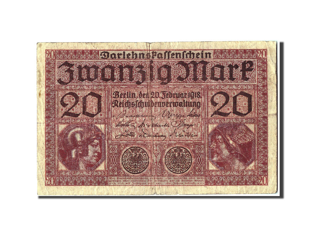 Billete, 20 Mark, 1918, Alemania, 1918-02-20, BC