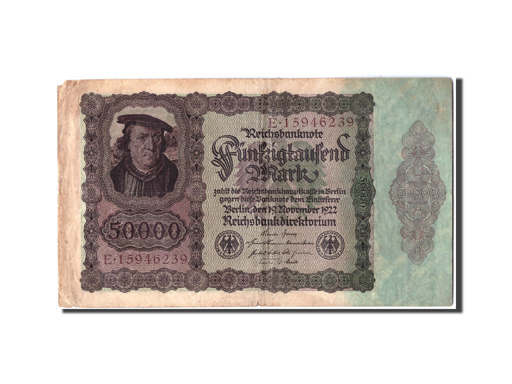 Billet, Allemagne, 50,000 Mark, 1922, 1922-11-19, TB