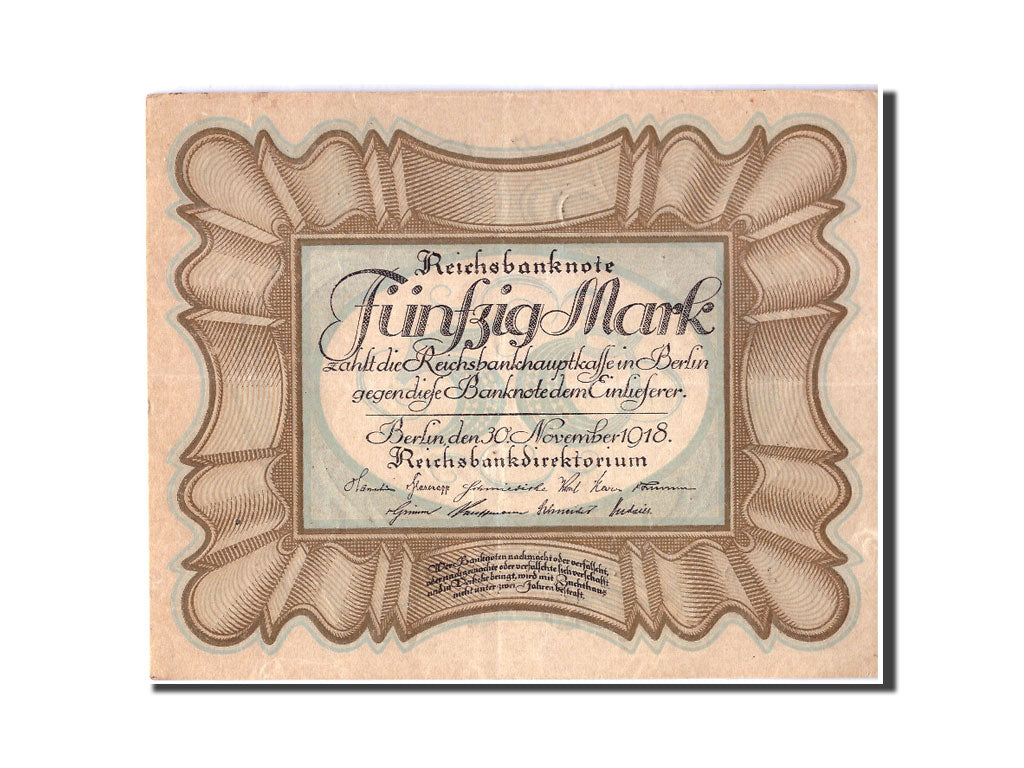 Billete, 50 Mark, 1918, Alemania, 1918-11-30, MBC