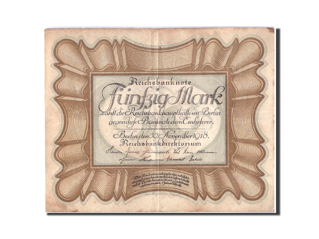 Billet, Allemagne, 50 Mark, 1918, 1918-11-30, KM:65, TB+
