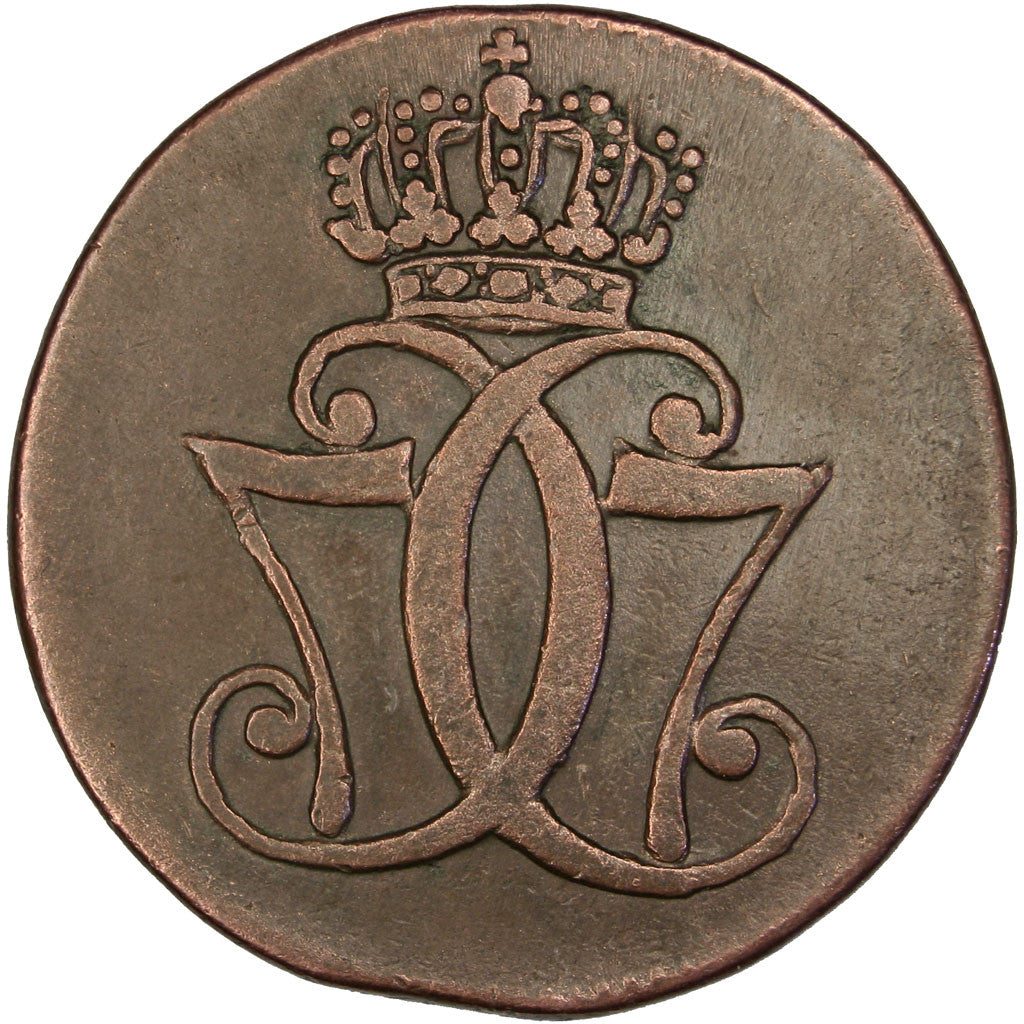 Coin, Denmark, Christian VII, Skilling, 1771, EF(40-45), Copper, KM:616.1