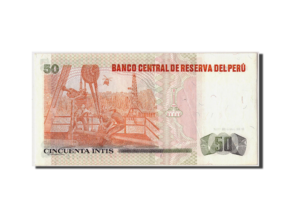 Geldschein, Peru, 50 Intis, 1987, 1987-06-26, VZ+