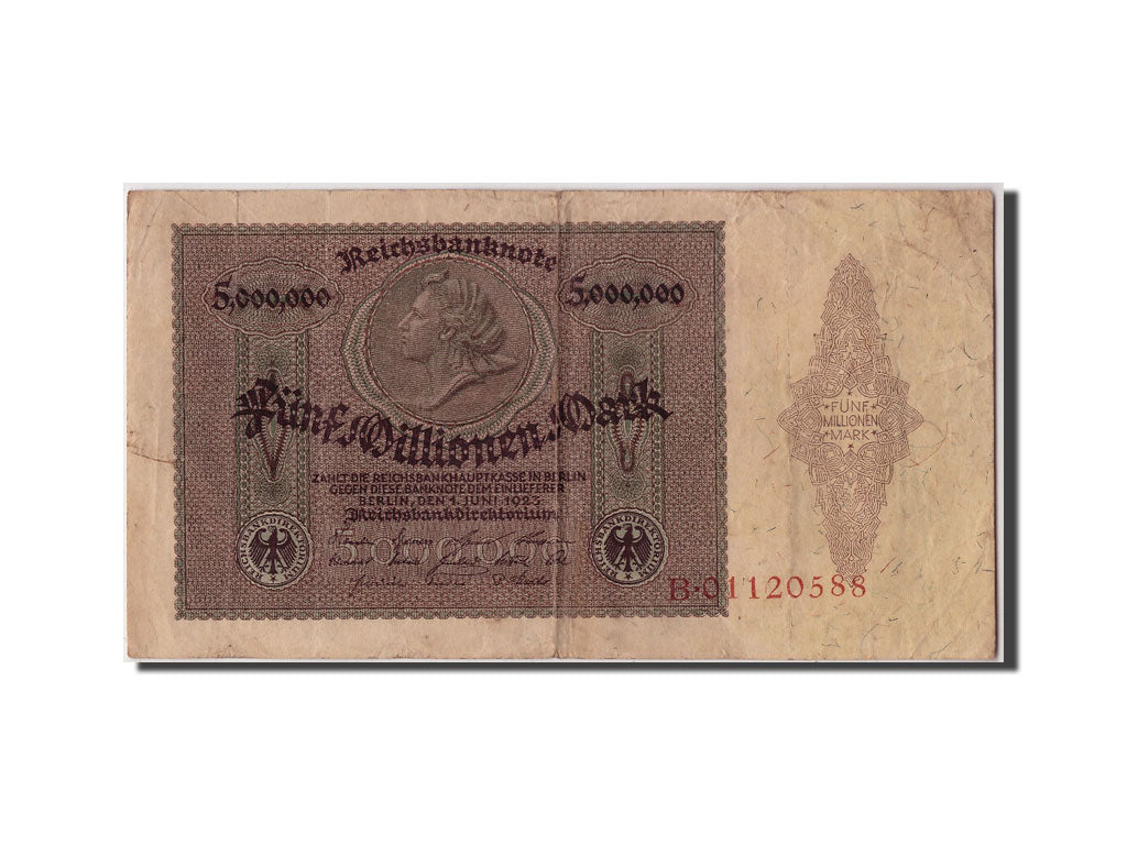 Banconote, Germania, 5 Millionen Mark, 1923, 1923-06-01, MB+