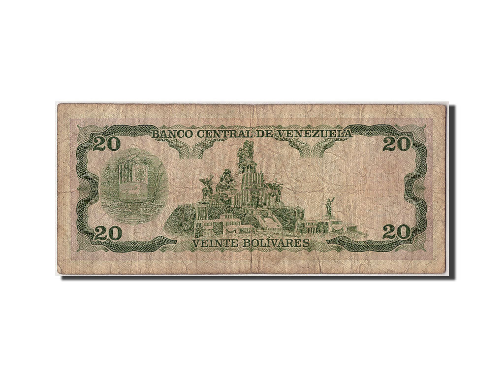 Biljet, Venezuela, 20 Bolivares, 1989, 1989-09-07, B