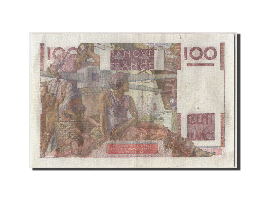 Billete, Francia, 100 Francs, 100 F 1945-1954 ''Jeune Paysan'', 1949