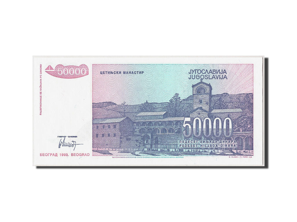 Banconote, Iugoslavia, 50,000 Dinara, 1993, SPL