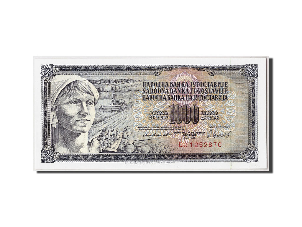 Billet, Yougoslavie, 1000 Dinara, 1978, 1978-11-04, NEUF