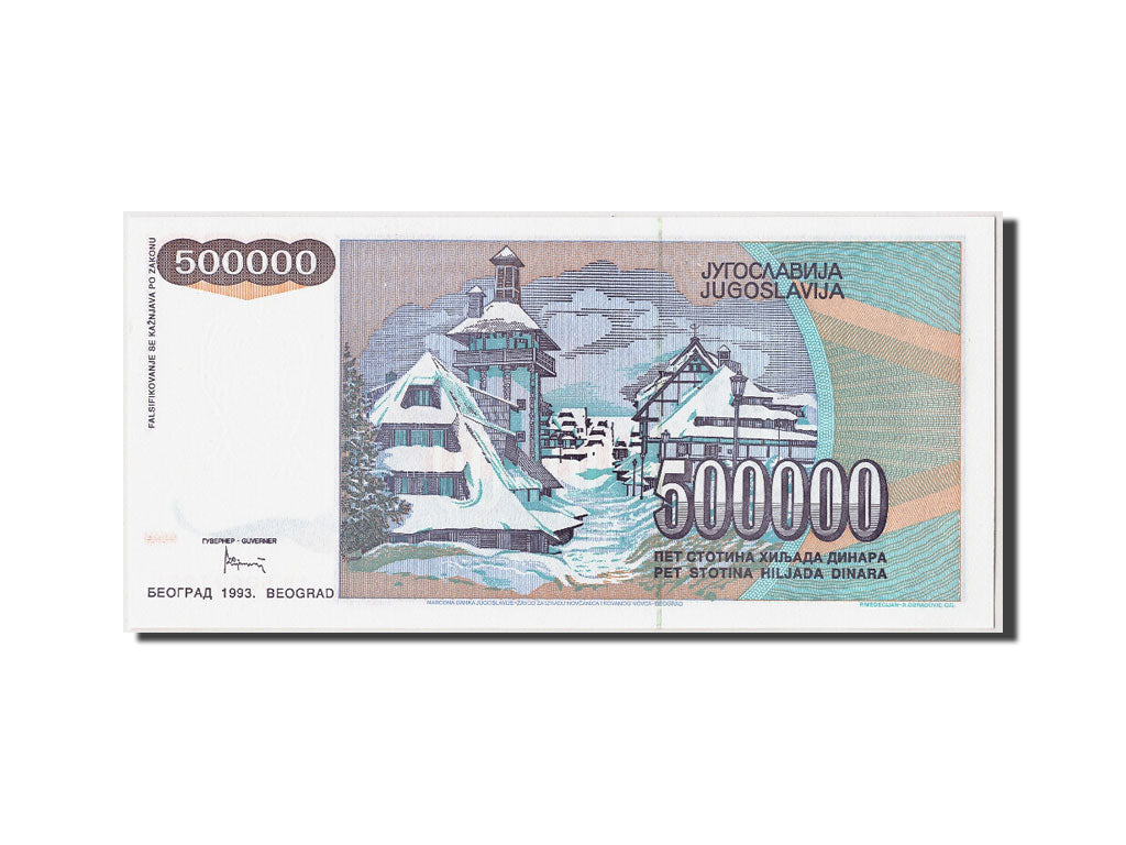 Banconote, Iugoslavia, 500,000 Dinara, 1993, FDS