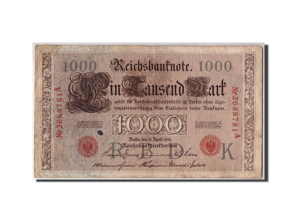 Banconote, Germania, 1000 Mark, 1910, 1910-04-21, MB