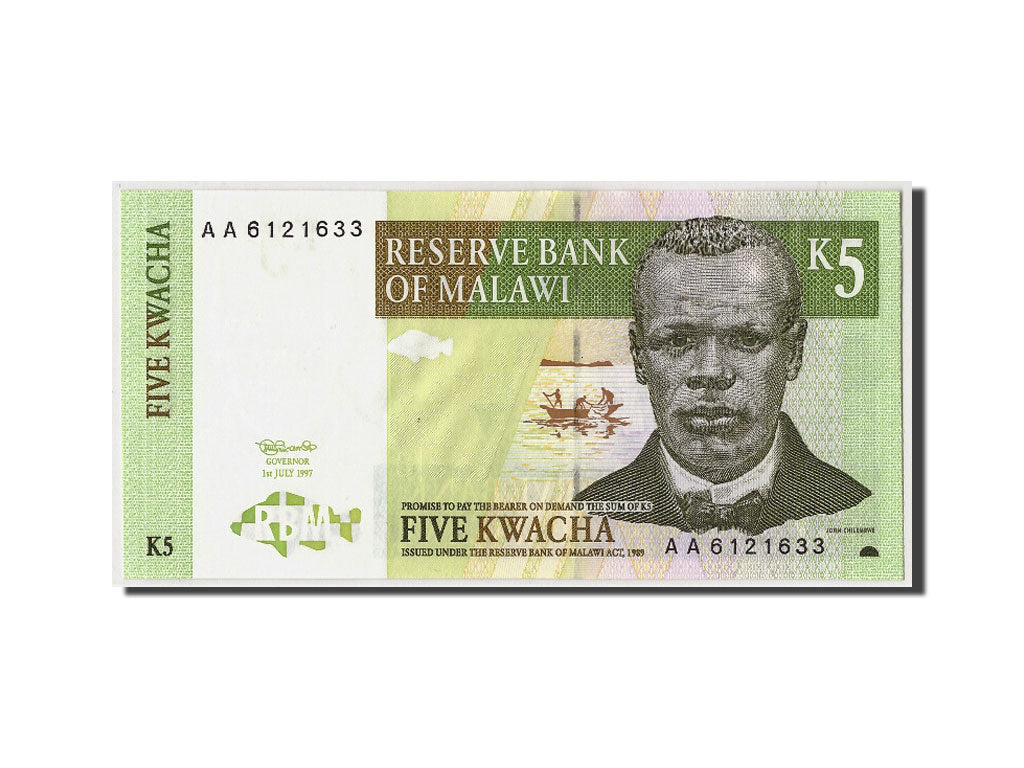 Billete, 5 Kwacha, 1997, Malawi, 1997-07-01, UNC