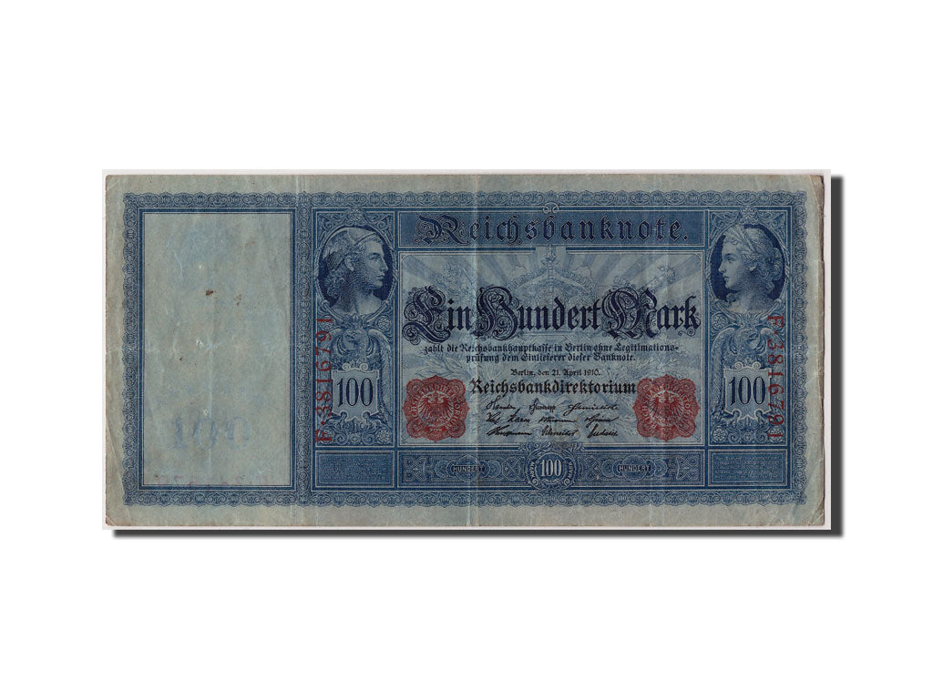 Billete, 100 Mark, 1910, Alemania, 1910-04-21, BC+