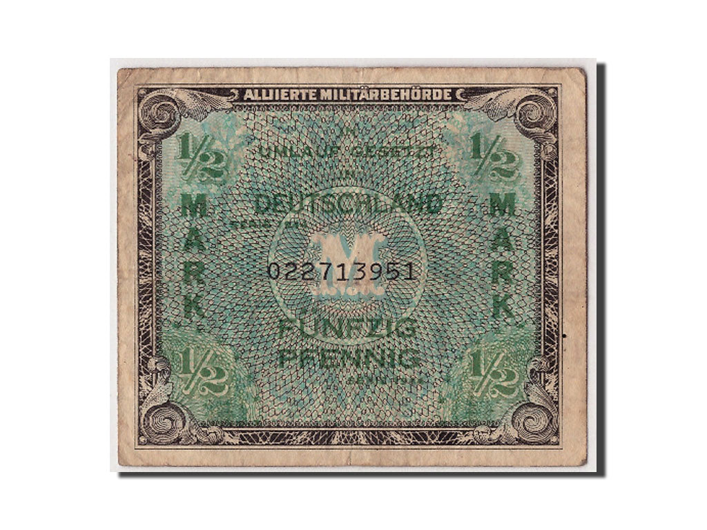 Billete, 1/2 Mark, 1944, Alemania, BC