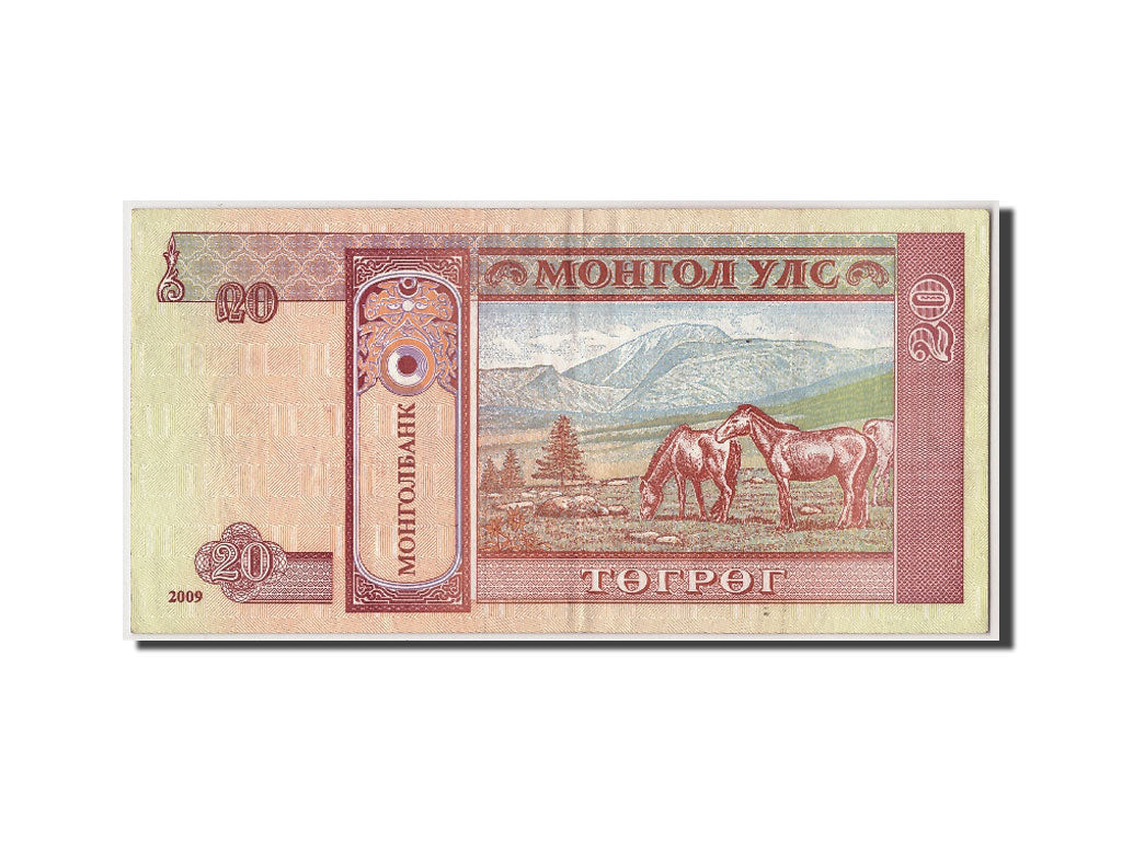 Banknote, Mongolia, 20 Tugrik, 2009, EF(40-45)