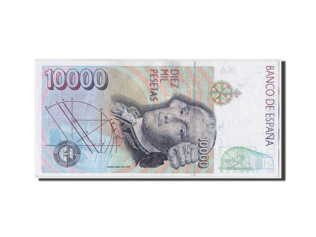 Banknote, Spain, 10,000 Pesetas, 1992, 1992-10-12, AU(50-53)