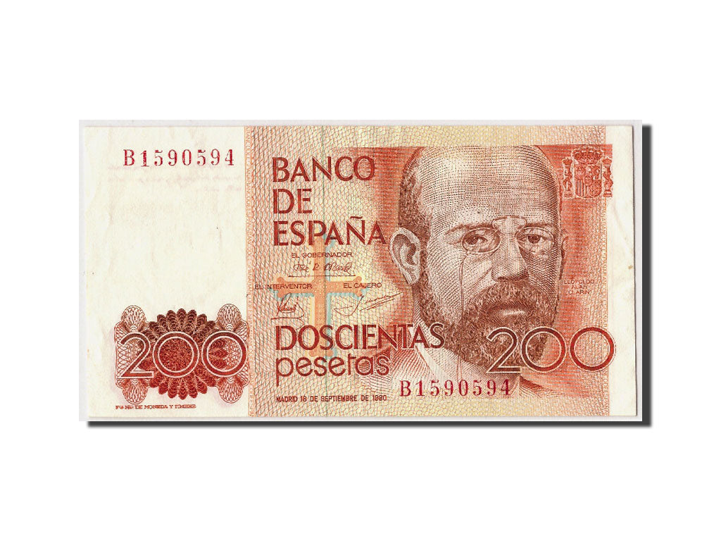 Biljet, Spanje, 200 Pesetas, 1980, 1980-09-16, TTB+