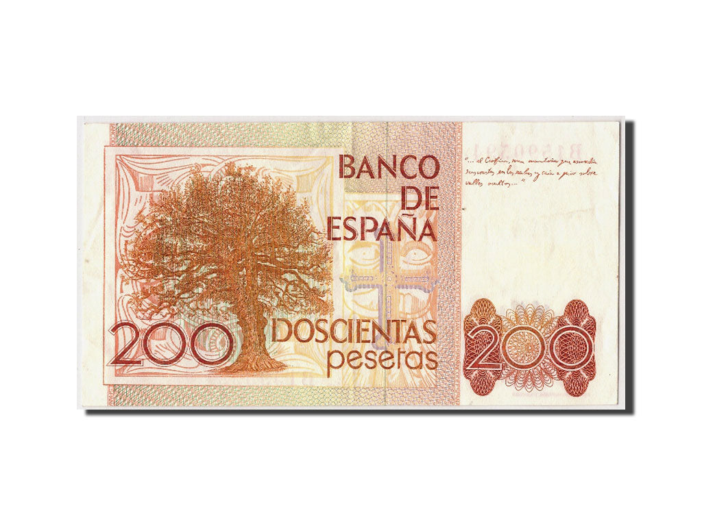 Biljet, Spanje, 200 Pesetas, 1980, 1980-09-16, TTB+