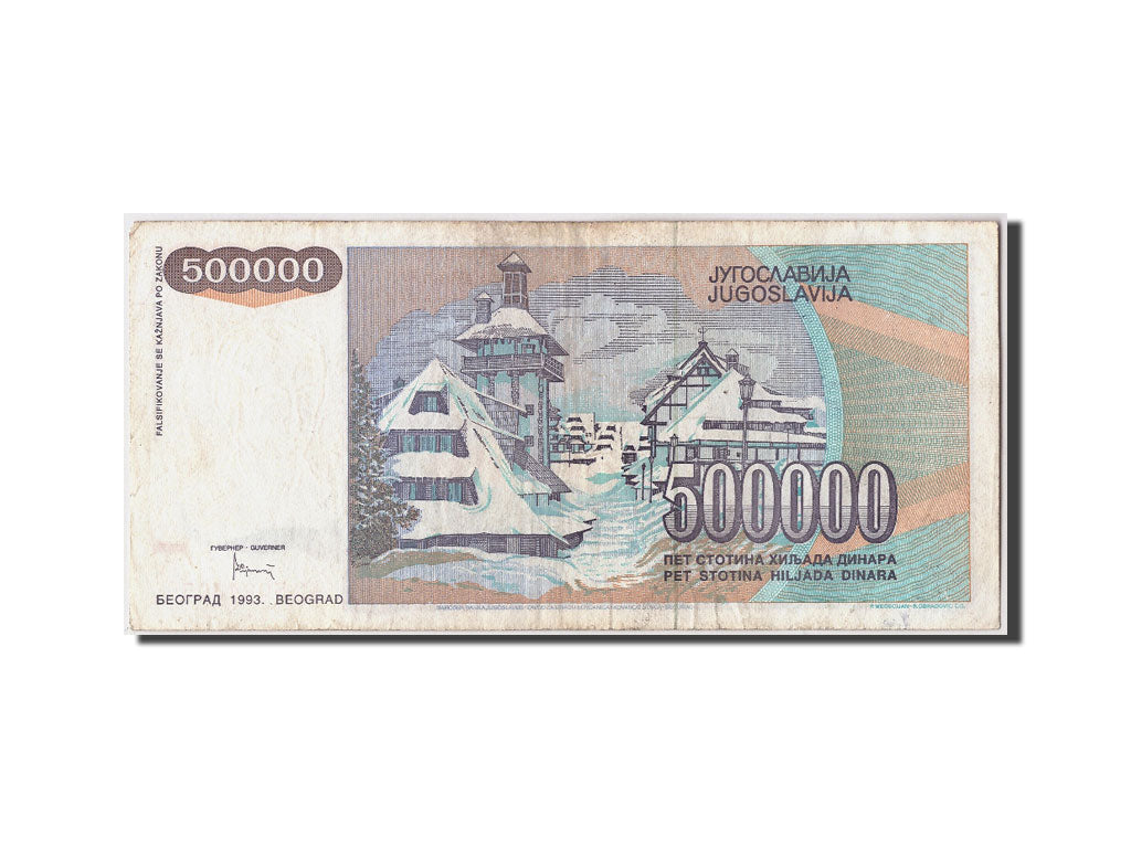 Billet, Yougoslavie, 500,000 Dinara, 1993, TTB