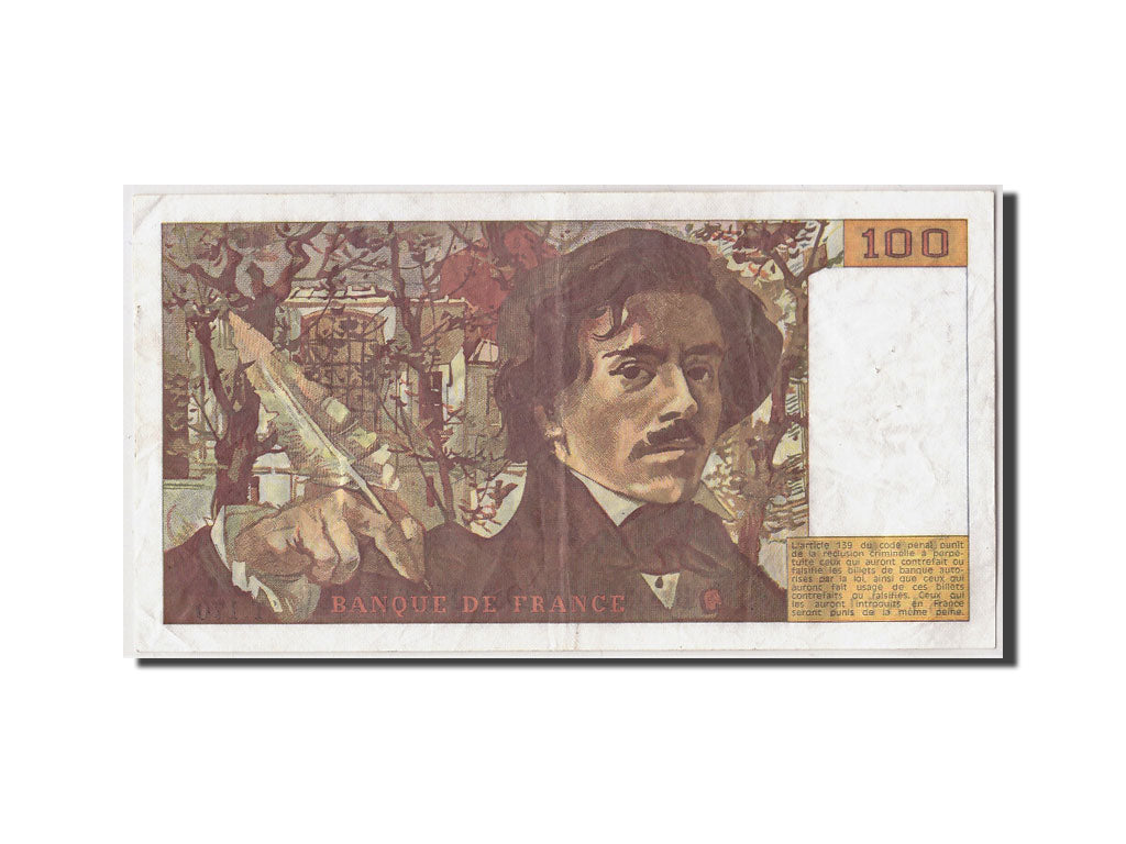 Banconote, Francia, 100 Francs, 100 F 1978-1995 ''Delacroix'', 1991, MB+