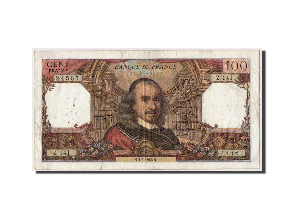 Banknote, France, 100 Francs, 100 F 1964-1979 ''Corneille'', 1966, 1966-02-03