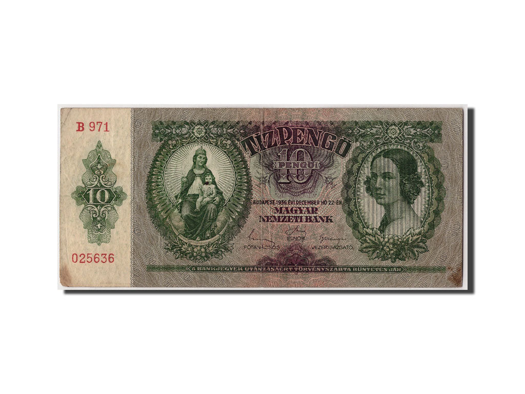 Banconote, Ungheria, 10 Pengö, 1936, 1936-12-22, MB