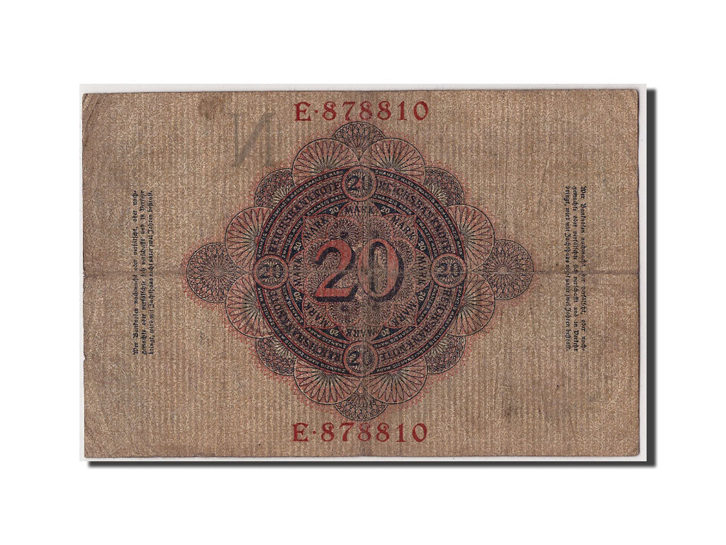 Biljet, Duitsland, 20 Mark, 1910, 1910-04-21, B+