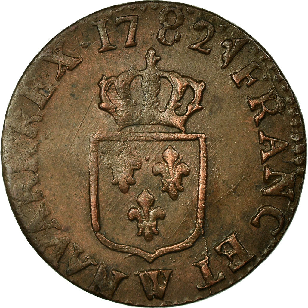 Munten, Frankrijk, Louis XVI, Liard, Liard, 1782, Lille, ZF+, Koper, Gadoury:348
