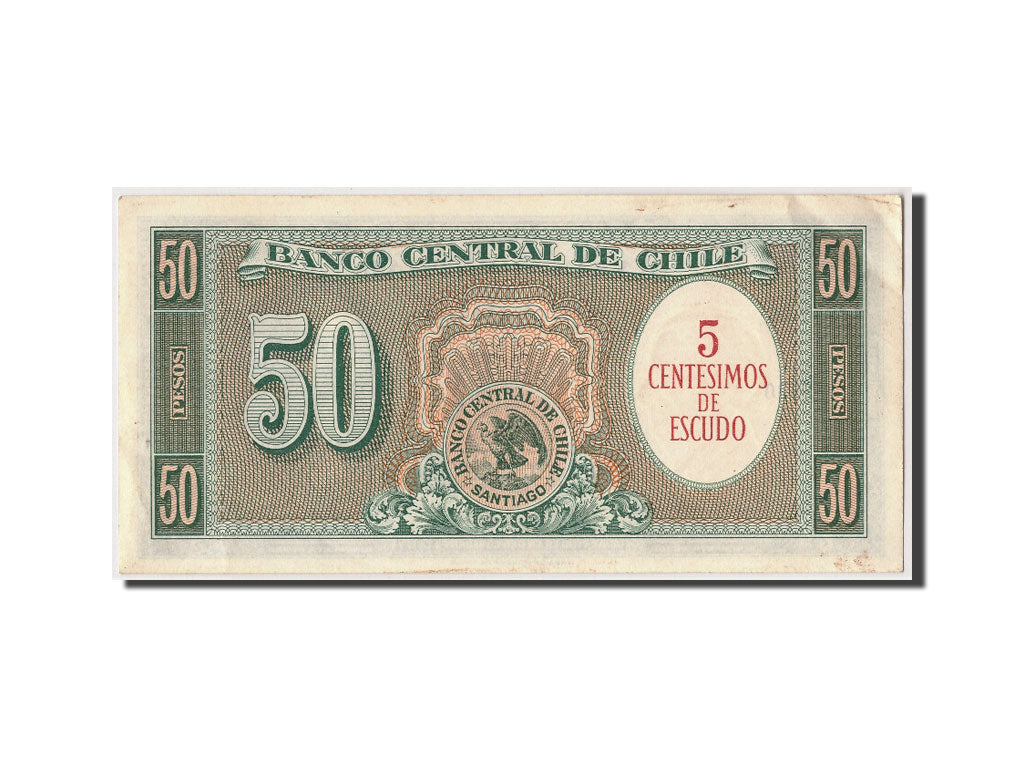 Banknote, Chile, 5 Centesimos on 50 Pesos, AU(55-58)