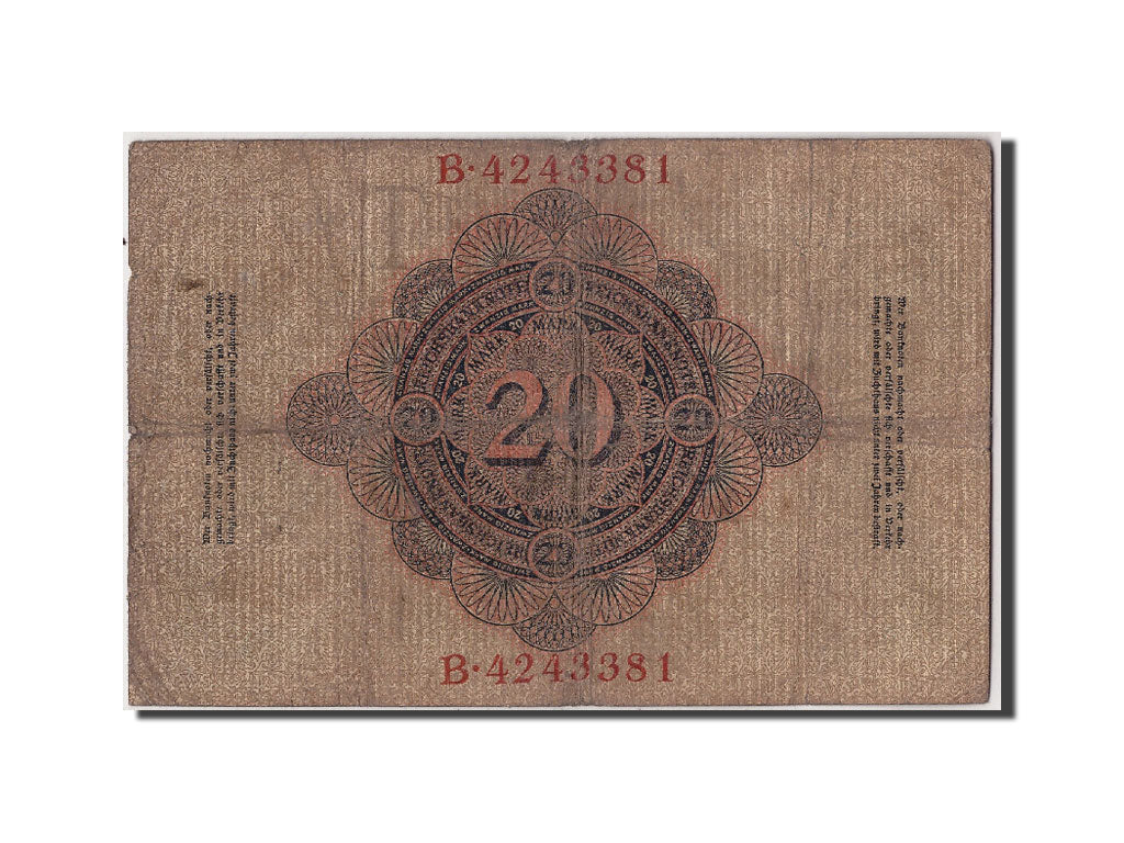 Geldschein, Deutschland, 20 Mark, 1907, 1907-06-08, S+