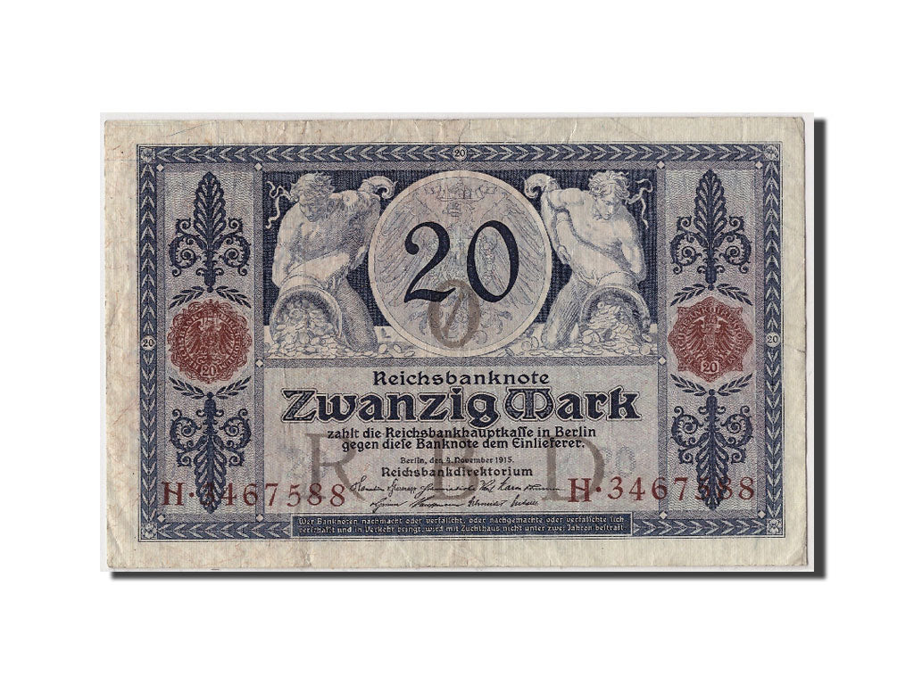 Geldschein, Deutschland, 20 Mark, 1915, 1915-11-04, SS