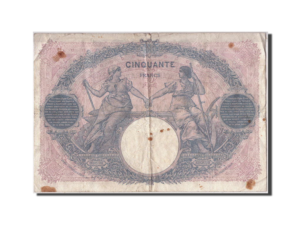 Banknote, France, 50 Francs, 50 F 1889-1927 ''Bleu et Rose'', 1922, 1922-06-01
