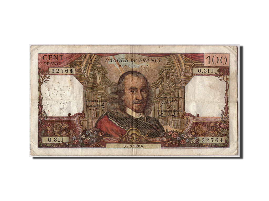 Banknote, France, 100 Francs, 100 F 1964-1979 ''Corneille'', 1968, 1968-03-07