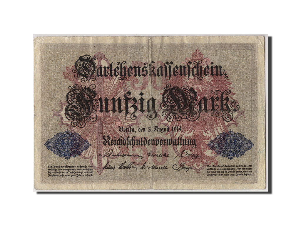 Geldschein, Deutschland, 50 Mark, 1914, 1914-08-05, S
