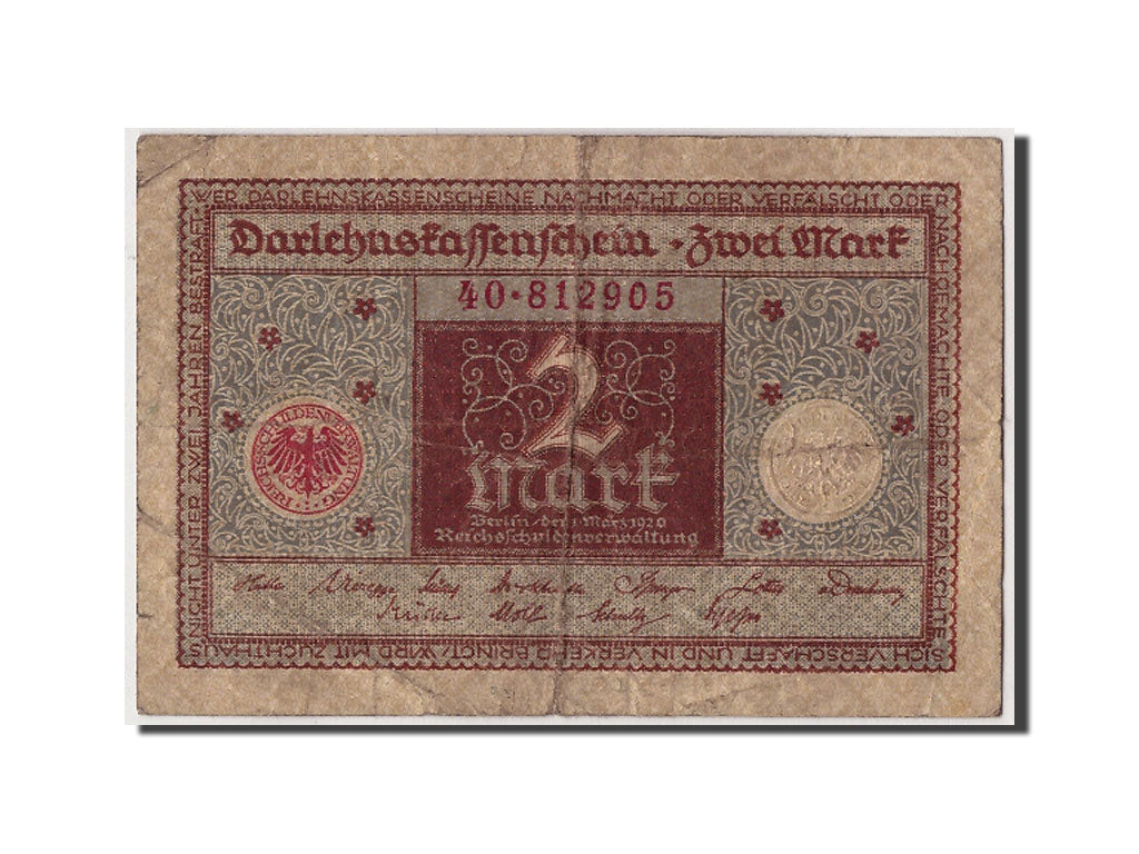 Billete, 2 Mark, 1920, Alemania, 1920-03-01, BC