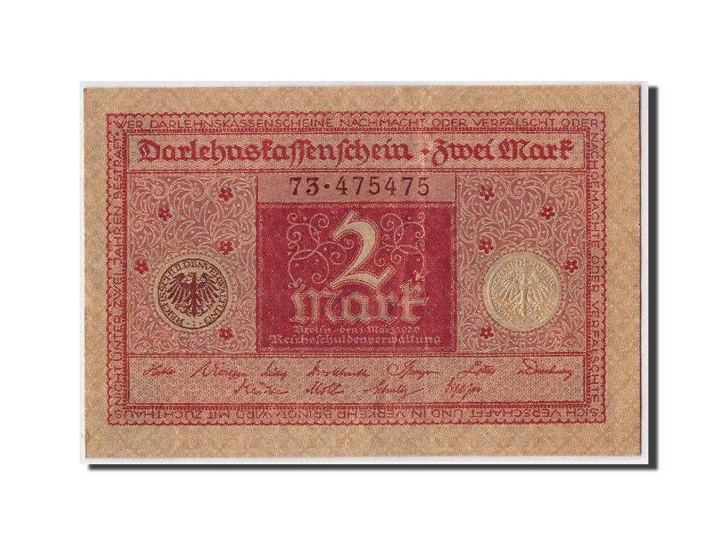 Billete, 2 Mark, 1920, Alemania, 1920-03-01, MBC+