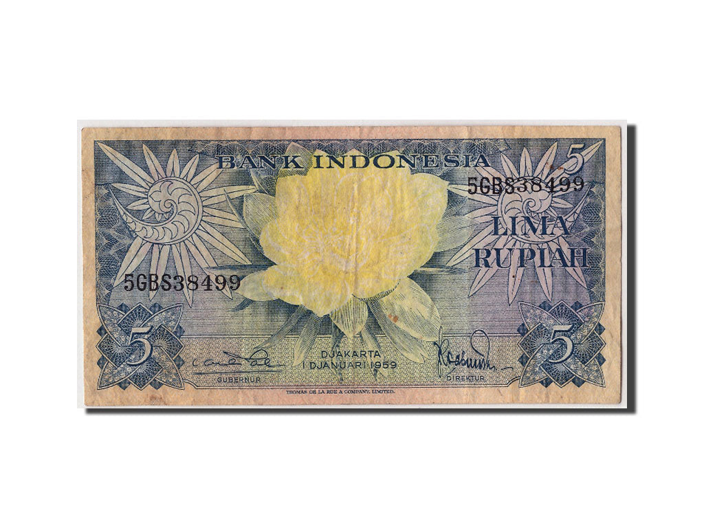 Banconote, Indonesia, 5 Rupiah, 1959, 1959-01-01, MB+