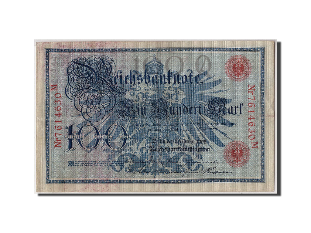 Geldschein, Deutschland, 100 Mark, 1908, 1908-02-07, S+