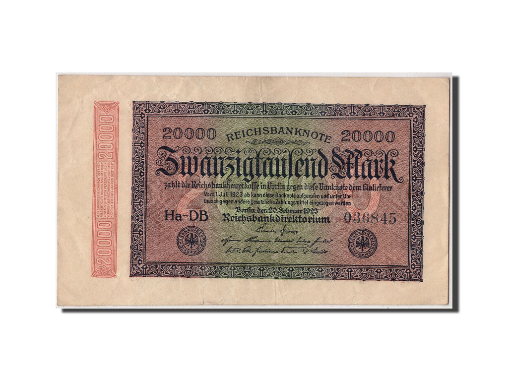 Billete, 20,000 Mark, 1923, Alemania, 1923-02-20, MBC