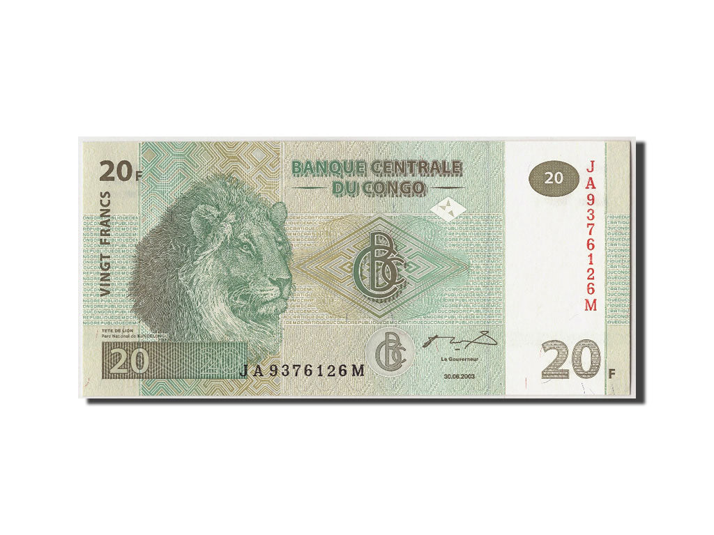 Banconote, Repubblica Democratica del Congo, 20 Francs, 2003, 2003-06-30, FDS