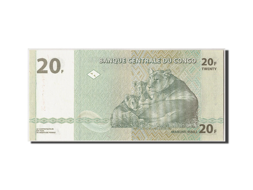 Banconote, Repubblica Democratica del Congo, 20 Francs, 2003, 2003-06-30, FDS