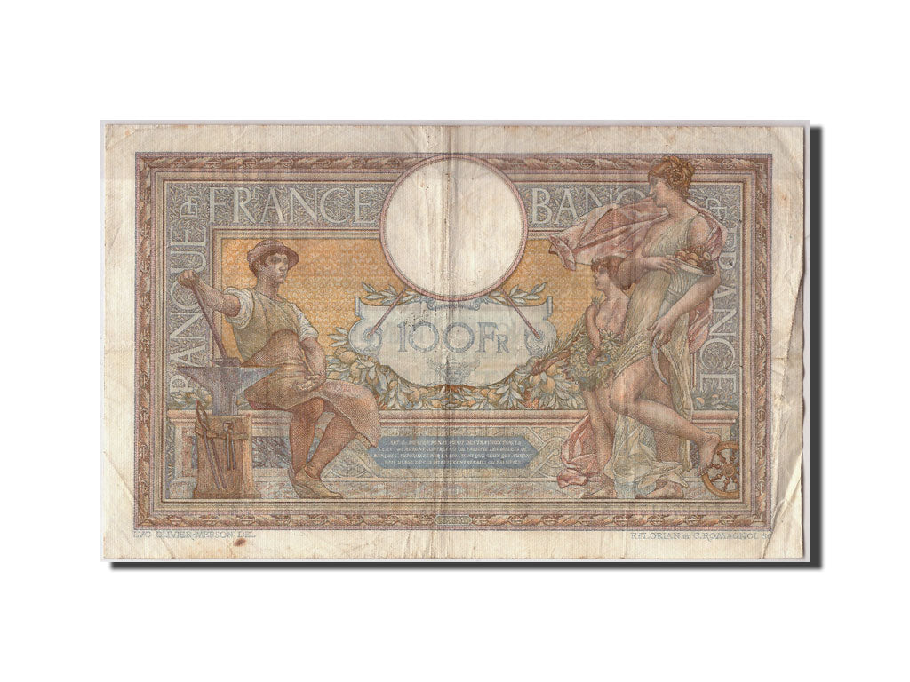 Banknote, France, 100 Francs, 100 F 1908-1939 ''Luc Olivier Merson'', 1930