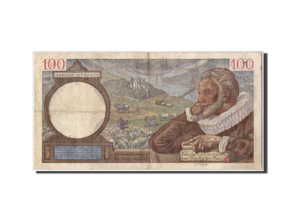 Biljet, Frankrijk, 100 Francs, 100 F 1939-1942 ''Sully'', 1940, 1940-03-07, TTB