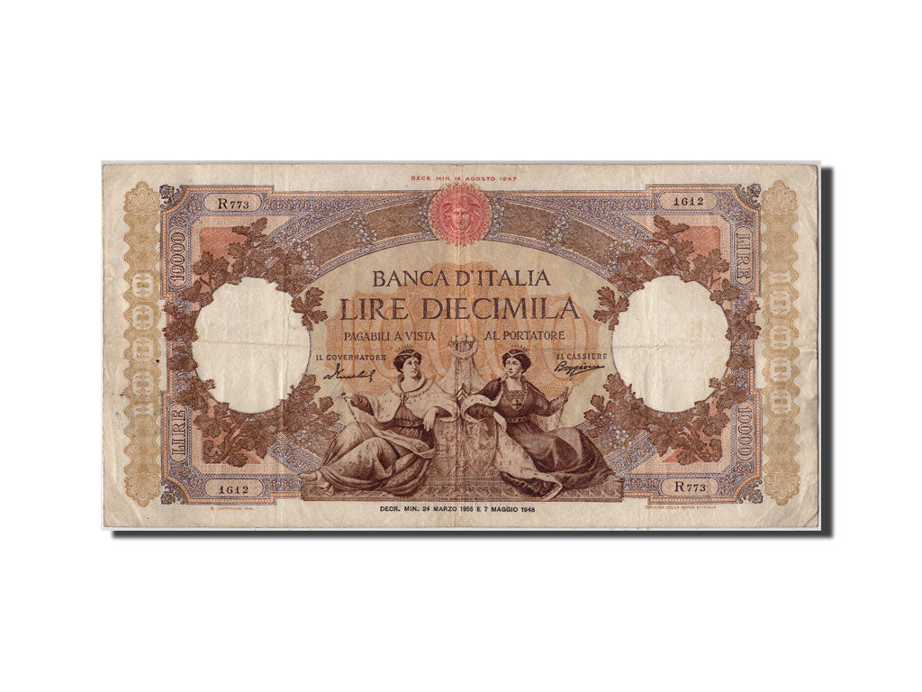 Banknote, Italy, 10,000 Lire, 1955, 1955-03-24, EF(40-45)