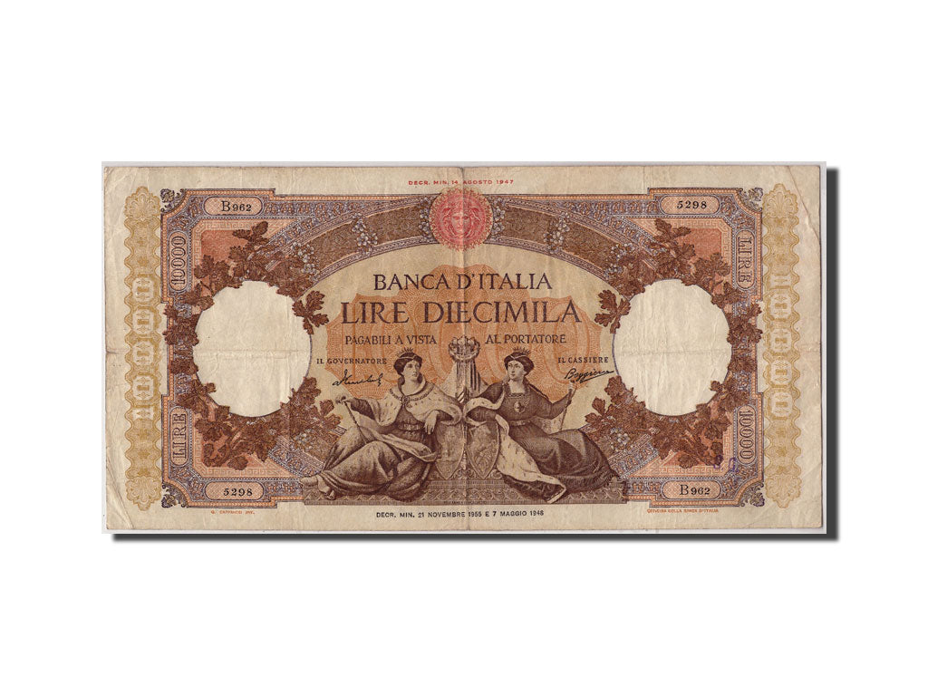 Banconote, Italia, 10,000 Lire, 1955, 1955-11-21, BB