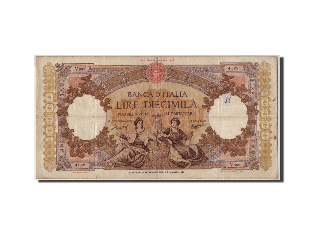 Banknote, Italy, 10,000 Lire, 1955, 1955-11-21, EF(40-45)