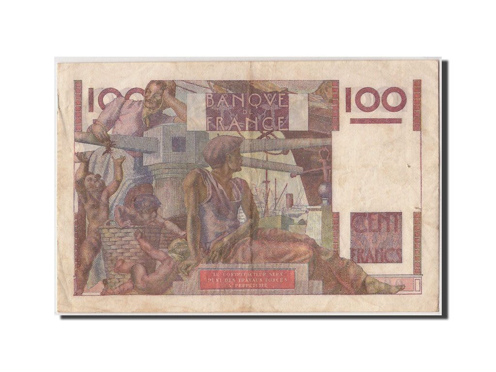 Banknote, France, 100 Francs, 100 F 1945-1954 ''Jeune Paysan'', 1954