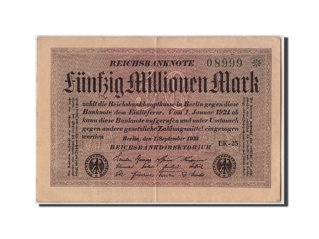 Banknote, Germany, 50 Millionen Mark, 1923, 1923-09-01, VF(30-35)